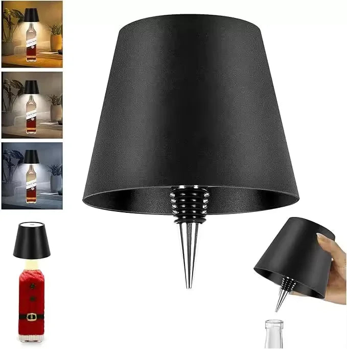 Wireless LED Wine Bottle Light Rechargeable Vases Table Lamp Touch Switch Night Light for Cafe Bar Club Restaurant Decor