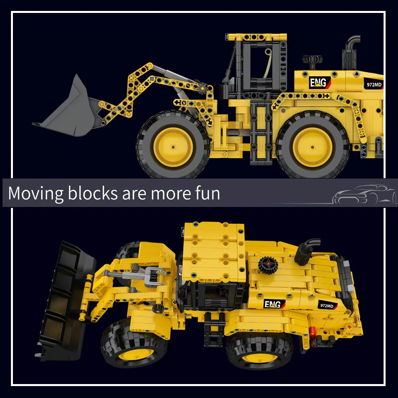 Mould King 17084 Technical Car Toys The 972M Wheel Loader Building Block Enginerring Truck Model Brick Set Kids Christmas Gift