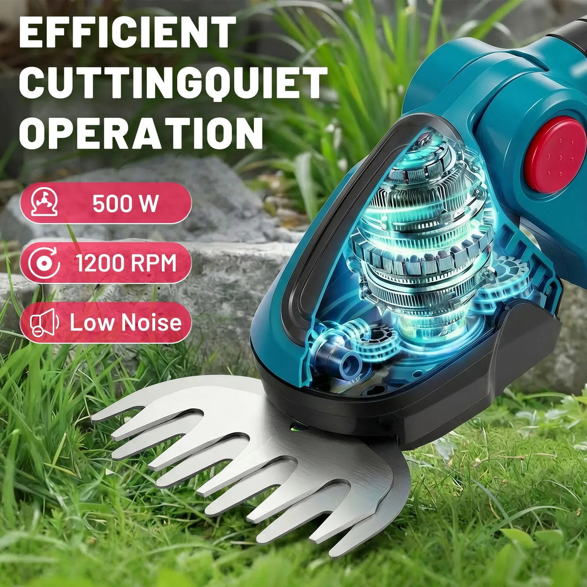 Cordless Hedge Trimmer 2 in 1 Handheld Grass Trimmer 90° Rotatable Blade Shrub Pruning Cutter 2000mAh Li-ion Battery for Home Garden Lawn Care Tools