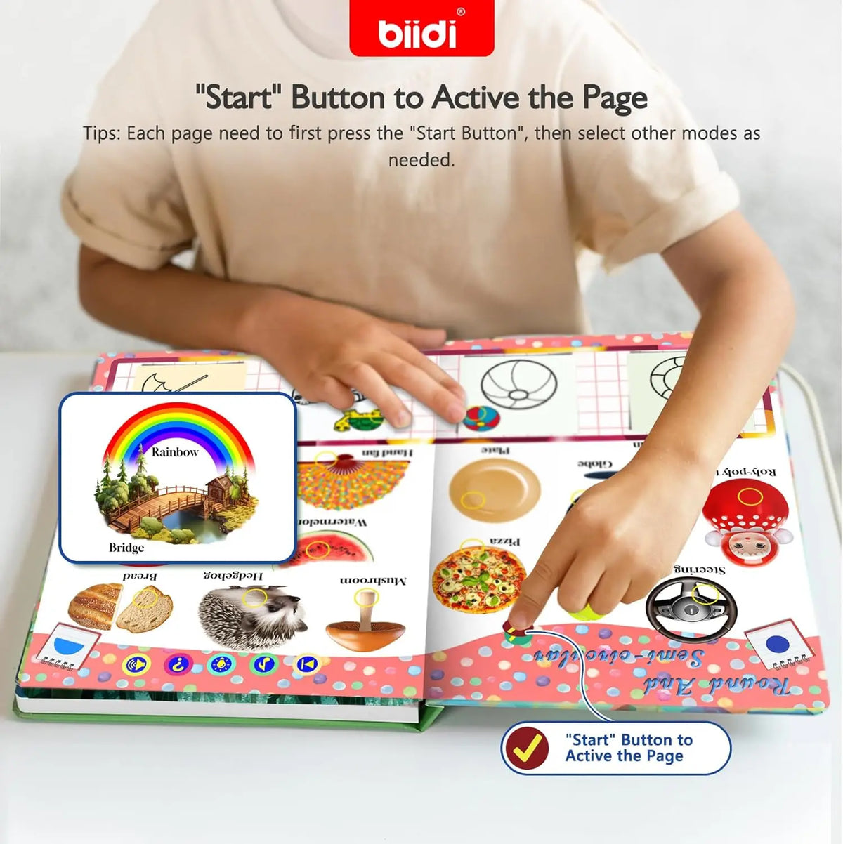 English Sound Book Colours&Shapes Children's Early Educational Learning Talking E-Book Montessori Interactive Toy for Boys Girls