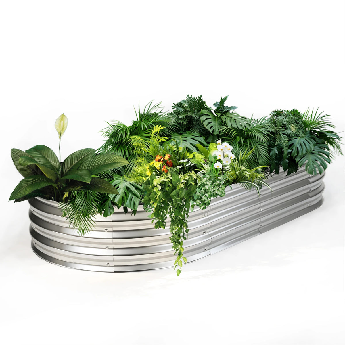 JHK Outdoor Planter Box 6x3x1ft Raised Metal Garden Bed with Open Bottom Design for Vegetables Flowers for Backyard Patio