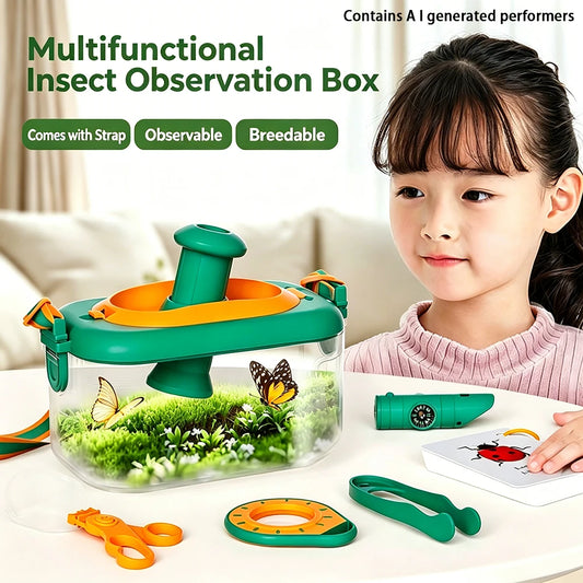 Kids Bug Viewer Outdoor Insect Box Magnifier Observer Kit Insect Catcher Cage Educational Toy Science Nature Exploration Tools
