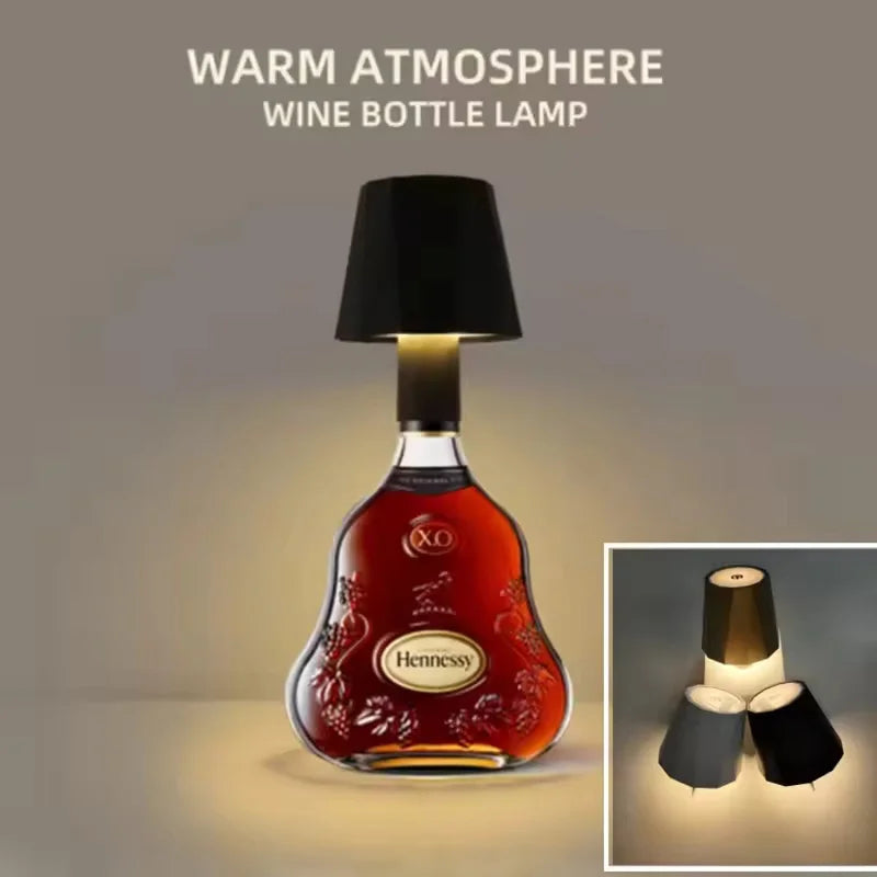 Wireless LED Wine Bottle Light Rechargeable Vases Table Lamp Touch Switch Night Light for Cafe Bar Club Restaurant Decor