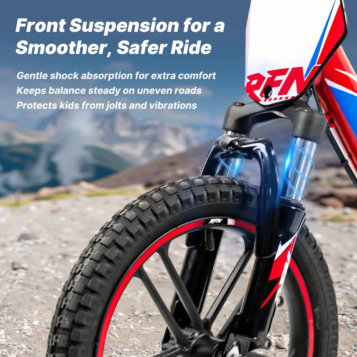 RFN Electric Dirt Bike, Max 500W Motor Balance Bike for Kids,16 MPH & 3 Speed &16IN Off-Road Tires Ebike for Aged 4+