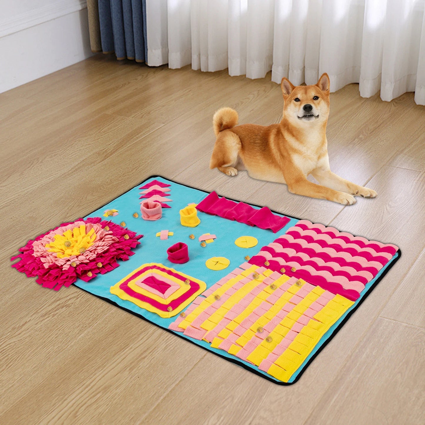 (Clearance Sale!) Fleece Sniffing Mat 70x105cm Pet Snuffle Mat Interactive Dog Puzzle Toy Snuffle Mat Feeding Mats with Hidden Treats