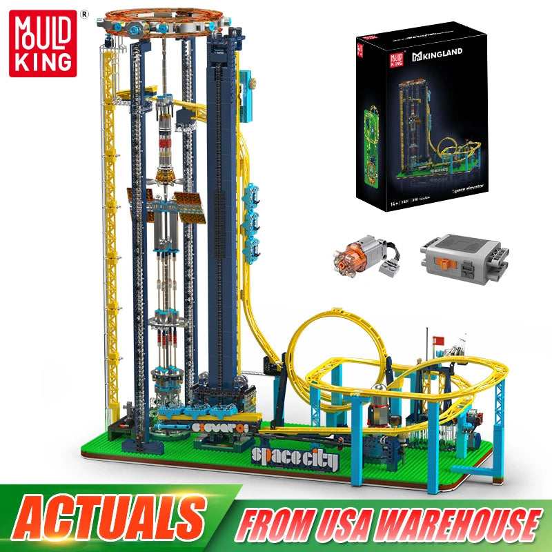 Mould King 11031 Technical Roller Coaster Toys The Motorized Space Elevator Building Block Assembly Brick Kids Christmas Gift