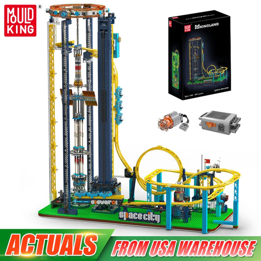 Mould King 11031 Technical Roller Coaster Toys The Motorized Space Elevator Building Block Assembly Brick Kids Christmas Gift