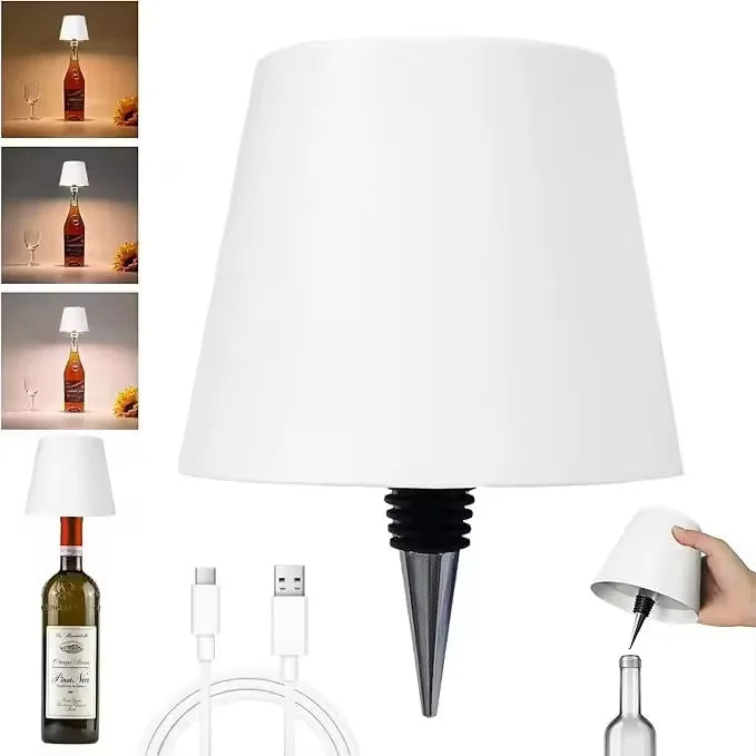 Wireless LED Wine Bottle Light Rechargeable Vases Table Lamp Touch Switch Night Light for Cafe Bar Club Restaurant Decor
