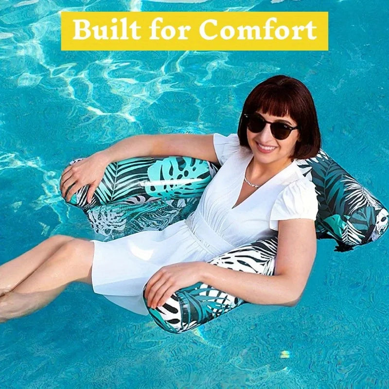 JOYFY 1/2 Pack Inflatable Pool Chair Leaf Floating Lounger for Adult Inflatable Pool Float Water Summer Party Beach Lake Chair