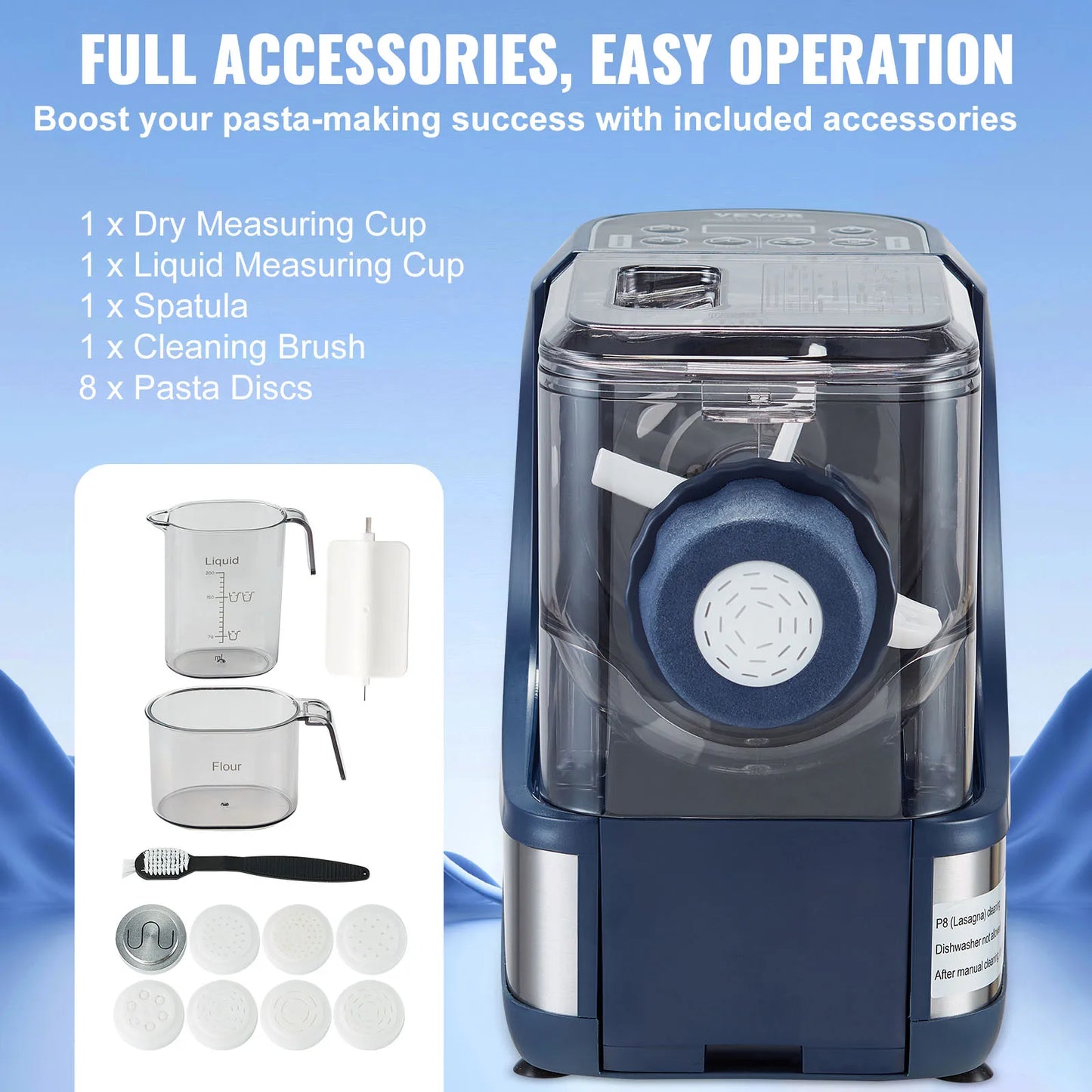 SucceBuy Electric Pasta Maker Automatic Noodle Maker Machine with 4 Intelligent Modes 500g Flour Capacity Pasta Maker Machine
