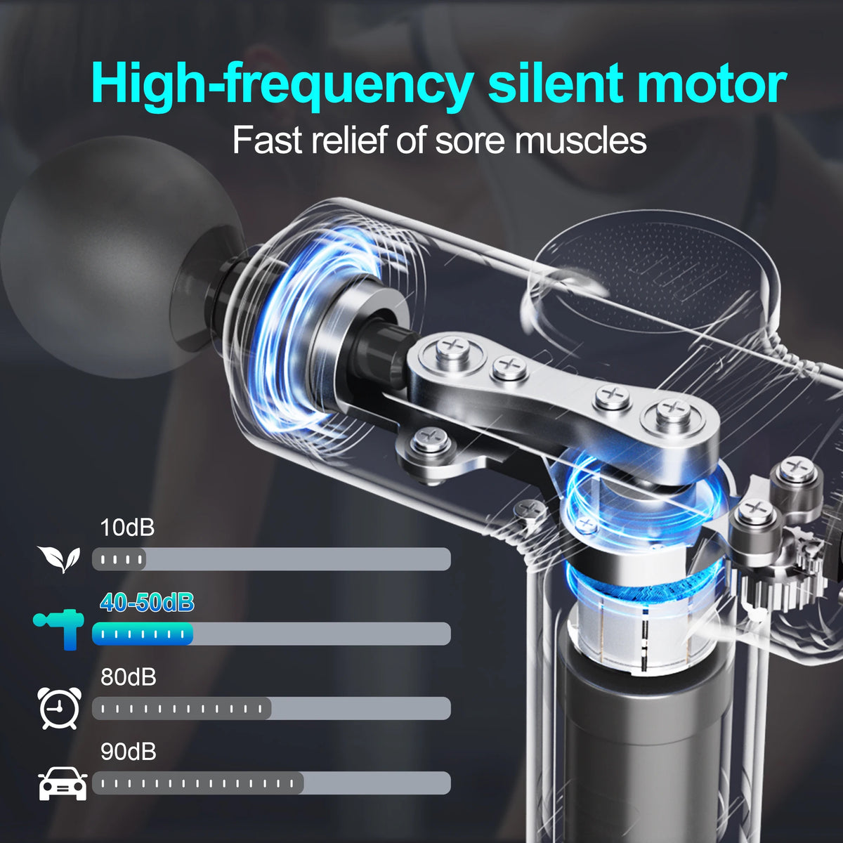 New Percussion Massage Gun 6-Speed Adjustable, Multifunctional Handheld Deep Tissue Massager for Home, Gym, and Fitness Recovery.