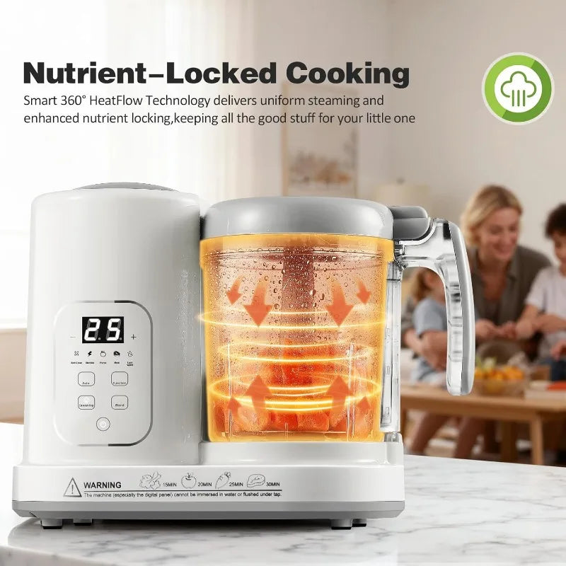 Baby Food Maker Steamer Blender 4 in 1 Auto Steam Blend and Puree Maker Self-Clean for Healthy Baby Toddler Meal Prep BPA-Free
