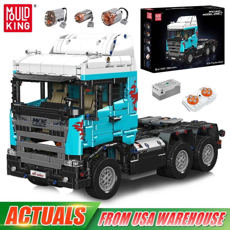 Mould King 13203 Technical Car Toys The Remote Control Tractor Head Building Block Enginerring Truck Set Kids Christmas Gift