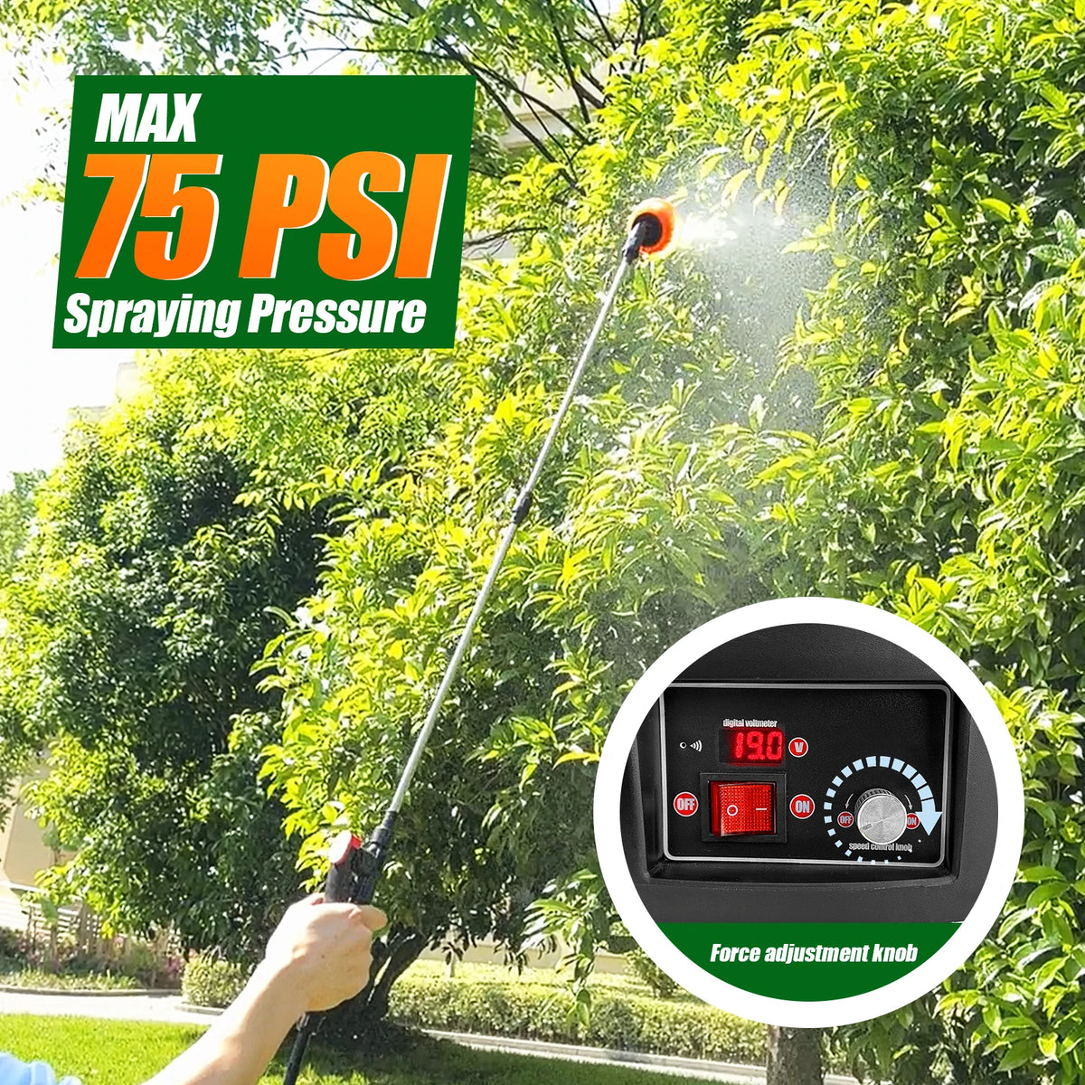 16L Garden Electric Sprayer Agricultural Irrigation Sprayer,Backpac Electric Weed Sprayer,100 PSI, Telescopic Wand, 5 Nozzles