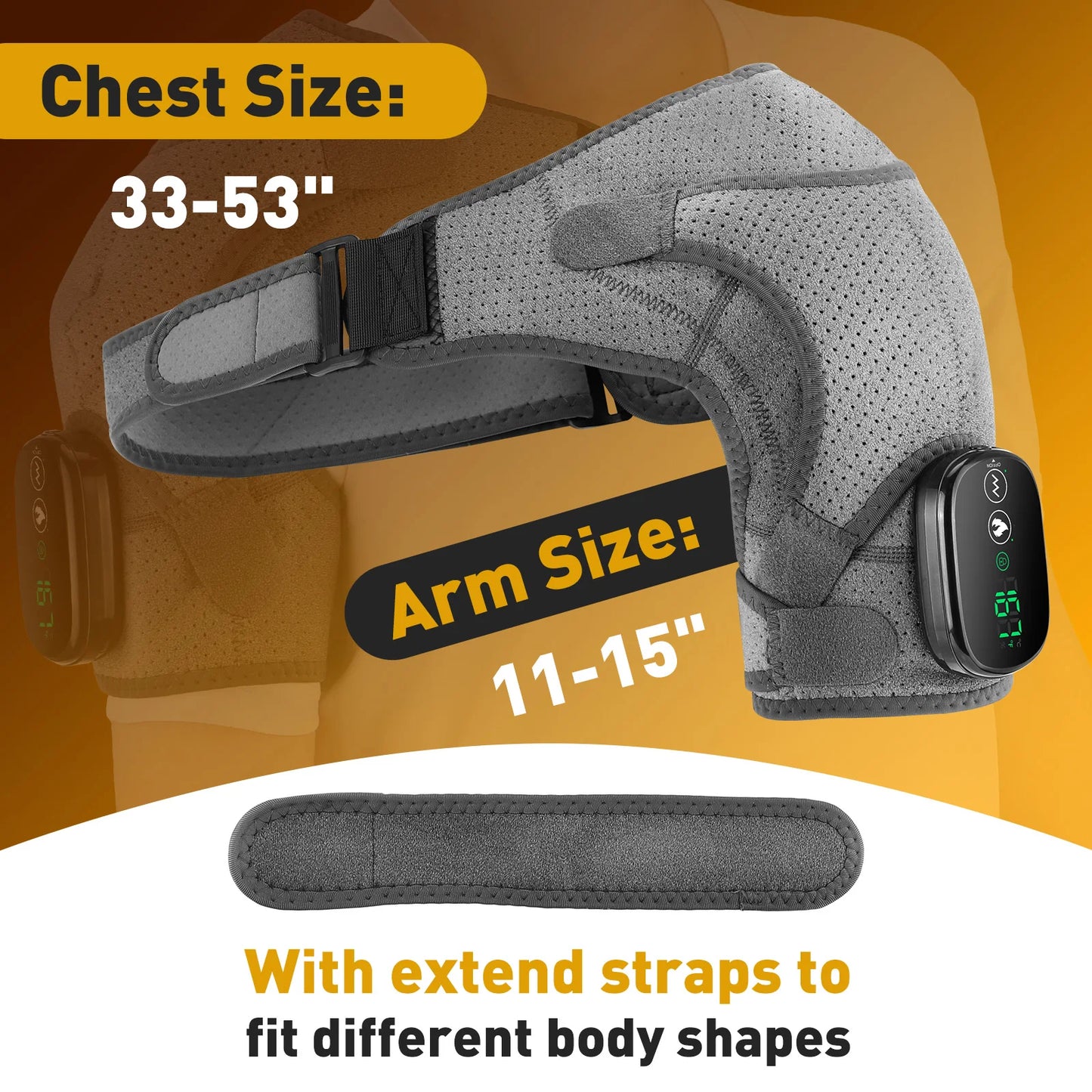 Electric Shoulder Heating Pad 3 Modes Vibration Shoulder Knee Elbow Relax Belt Hot Compress Thermal Massager Health Care
