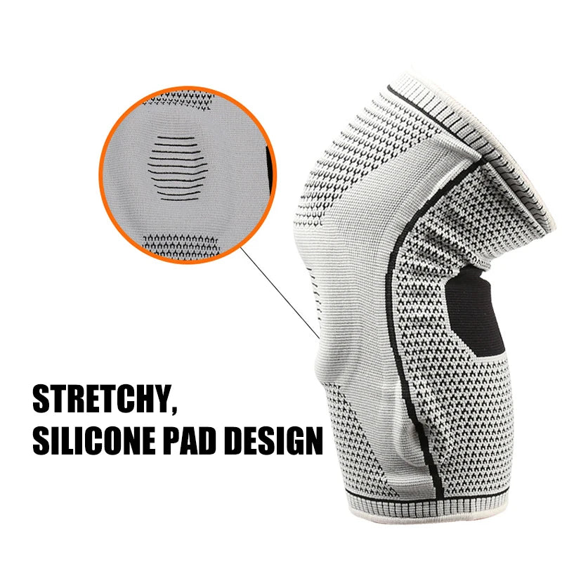 Nylon Outdoor Sports Silicone Knee Pads Summer Knee Basketball Men's Knee Professional Fitness Running Knitted Knee Pads 2026