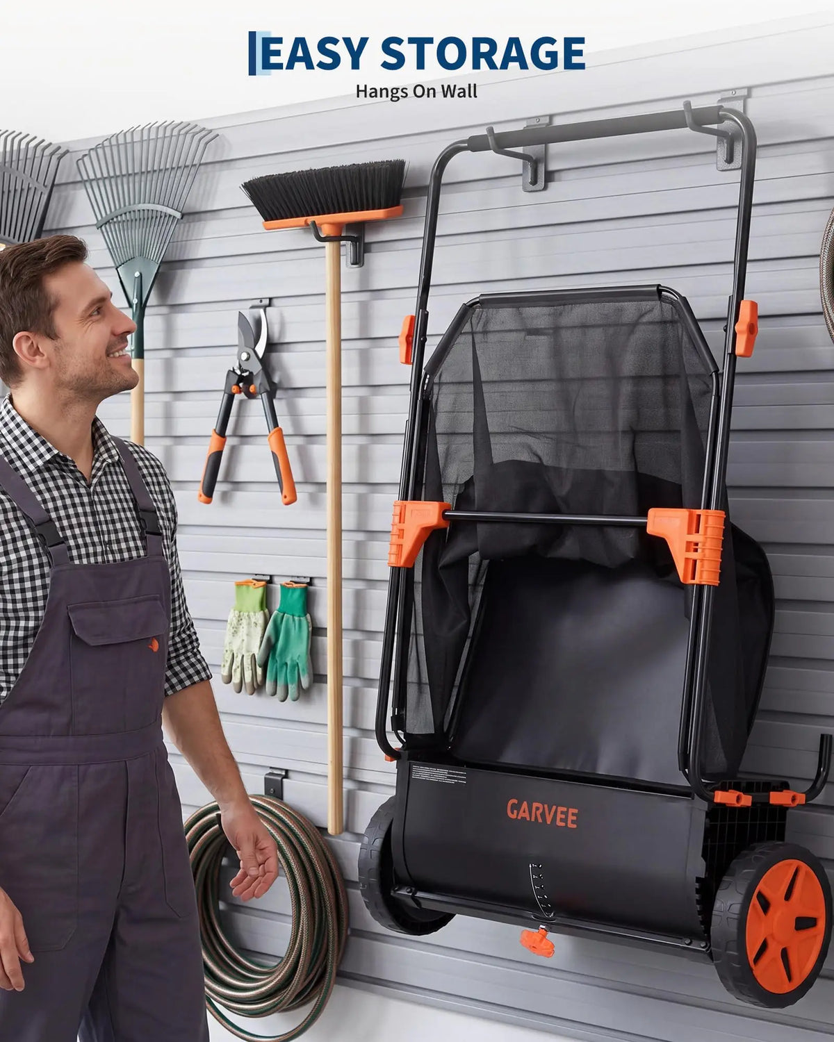 21-Inch Push Lawn Sweeper, Yard Leaf Grass Sweeper With Large Collection Bag, 4 Brushes, Steel Frame, 10'' Wheels, Height Adjustable