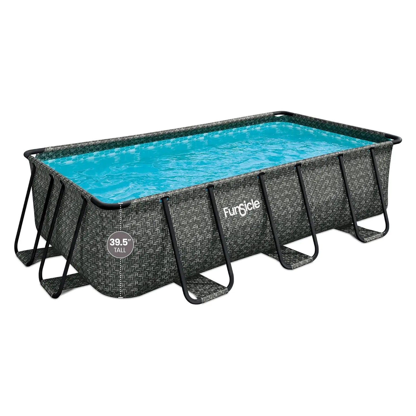 13'x7'x39.5" Rectangular Above Ground Pool with 800 GPH Pump, Ladder & Patch, Herringbone, Custom