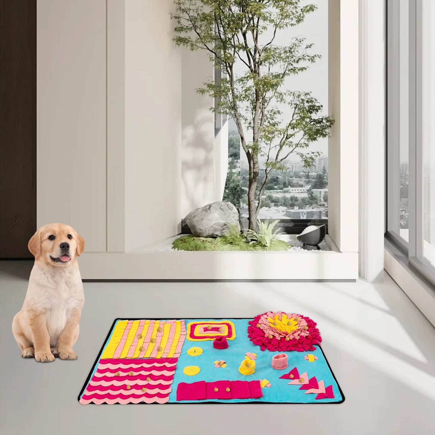 (Clearance Sale!) Fleece Sniffing Mat 70x105cm Pet Snuffle Mat Interactive Dog Puzzle Toy Snuffle Mat Feeding Mats with Hidden Treats