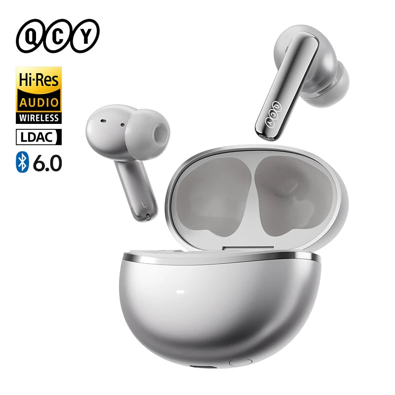 Ship From ES/PL/BR QCY HT18 Wireless Earphones Bluetooth 6.0 MeloBuds N70 Adaptive Hybrid ANC 6 Mics LDAC Hi-Res Audio Earbuds