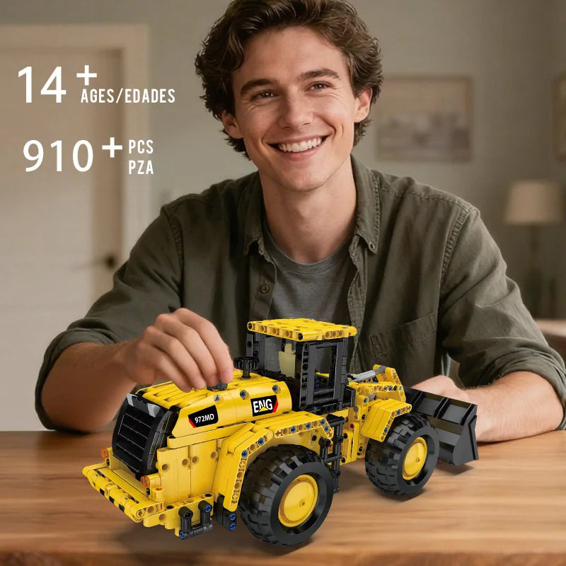 Mould King 17084 Technical Car Toys The 972M Wheel Loader Building Block Enginerring Truck Model Brick Set Kids Christmas Gift