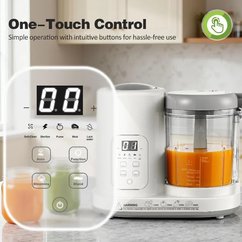 Baby Food Maker Steamer Blender 4 in 1 Auto Steam Blend and Puree Maker Self-Clean for Healthy Baby Toddler Meal Prep BPA-Free