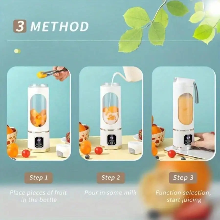 Portable Blender Personal Electric USB,500ML Portable Juicer Shakes And Smoothies Blender,Small Blenders,Mixing,Compact,Convenient And Versatile (Purple)