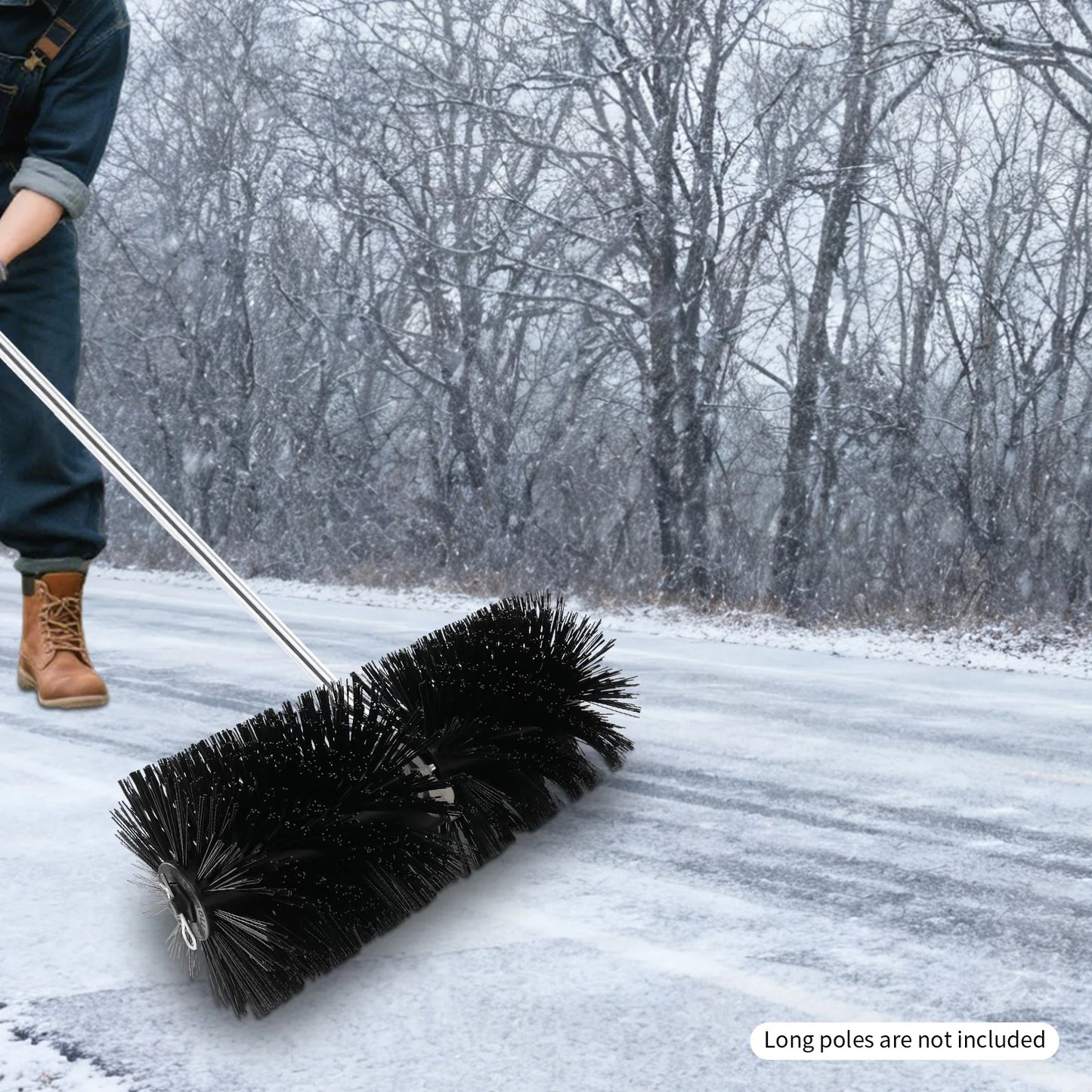 Lawn Mower Broom Head Sweeper, Rolling Brush Head, Grass Brush Snow Blower Attachment for Sweeping Snow in Gardens