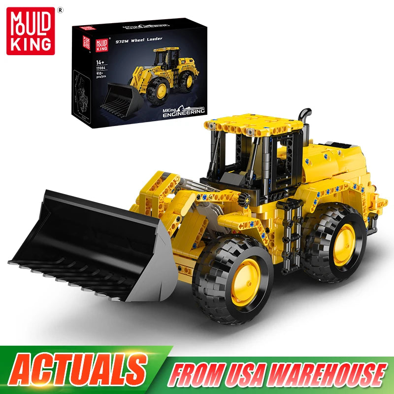 Mould King 17084 Technical Car Toys The 972M Wheel Loader Building Block Enginerring Truck Model Brick Set Kids Christmas Gift