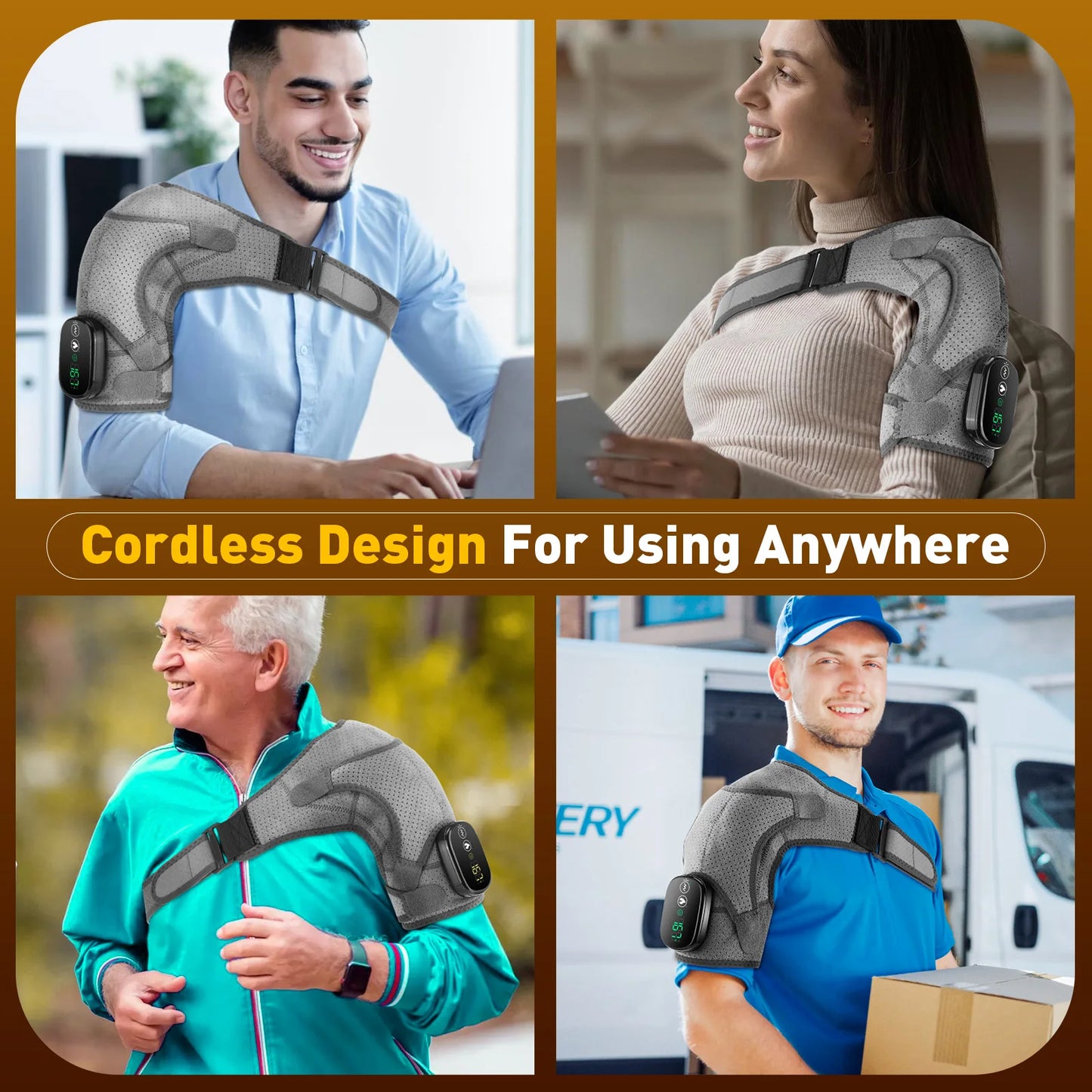 Electric Shoulder Heating Pad 3 Modes Vibration Shoulder Knee Elbow Relax Belt Hot Compress Thermal Massager Health Care
