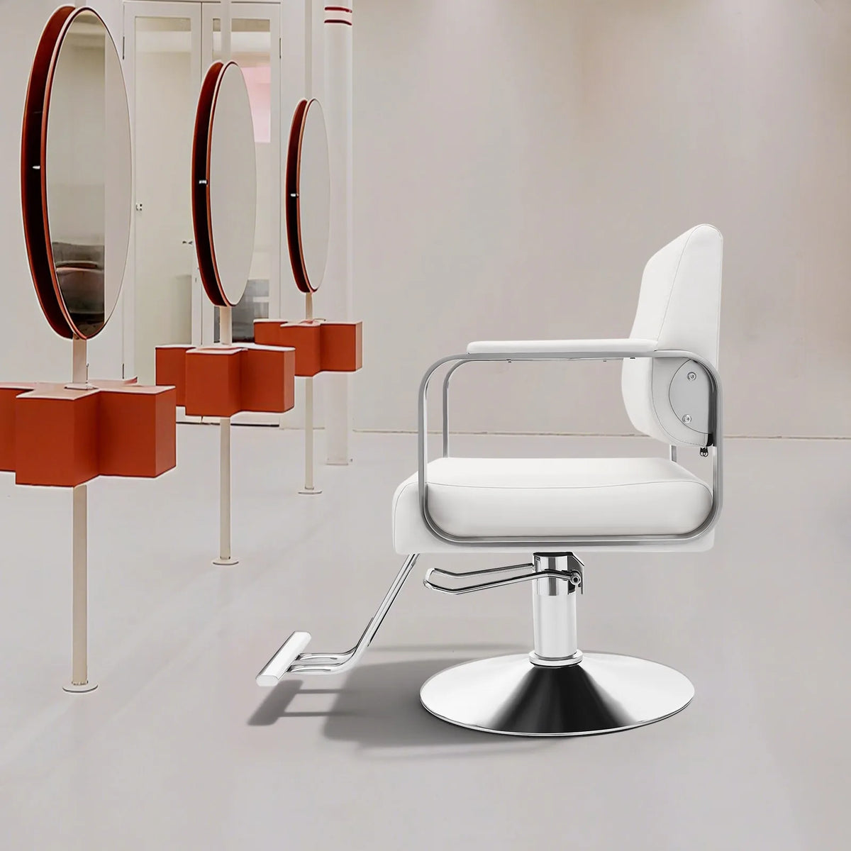 47-56cm High Stylist Chairs for Salon, 360° Rotatable Barber Armchair, Hair Swivel Seat for Barber Shop