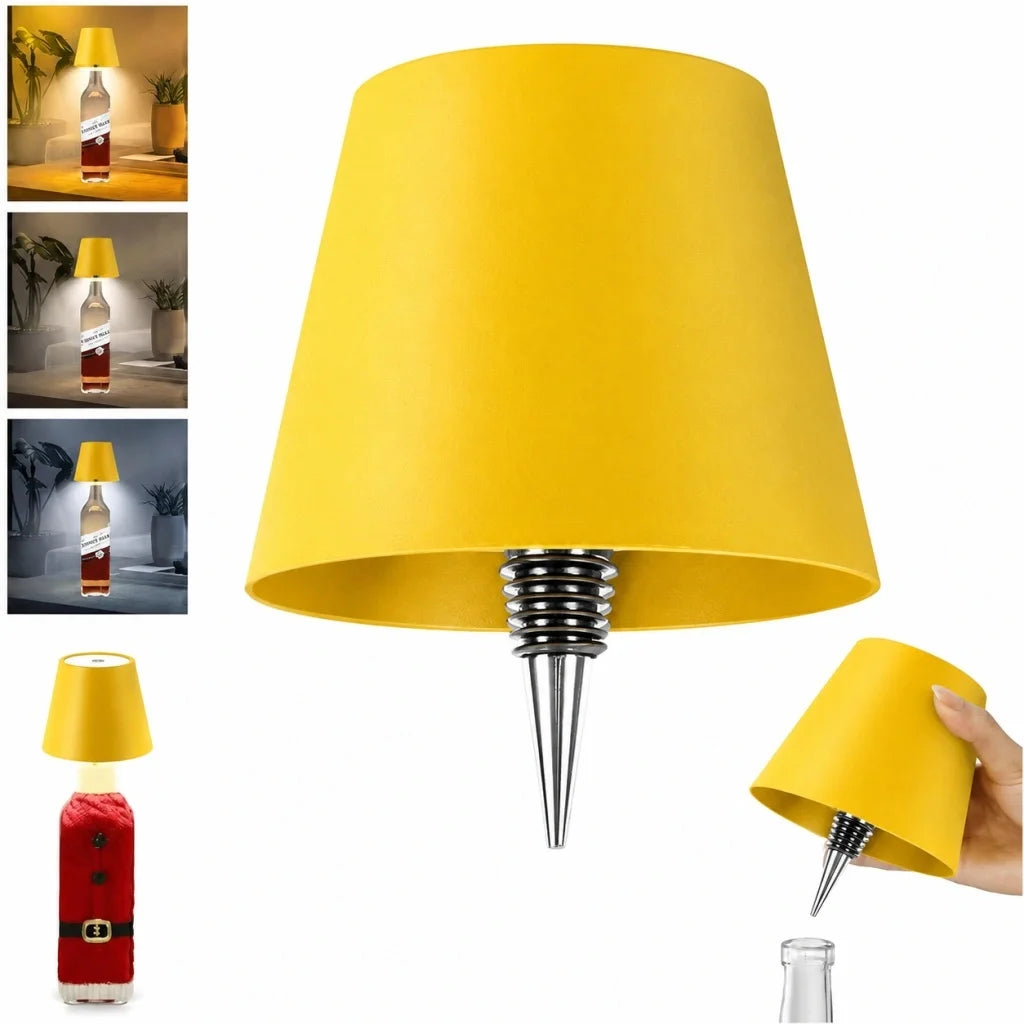 Wireless LED Wine Bottle Light Rechargeable Vases Table Lamp Touch Switch Night Light for Cafe Bar Club Restaurant Decor