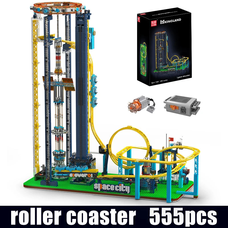 Mould King 11031 Technical Roller Coaster Toys The Motorized Space Elevator Building Block Assembly Brick Kids Christmas Gift