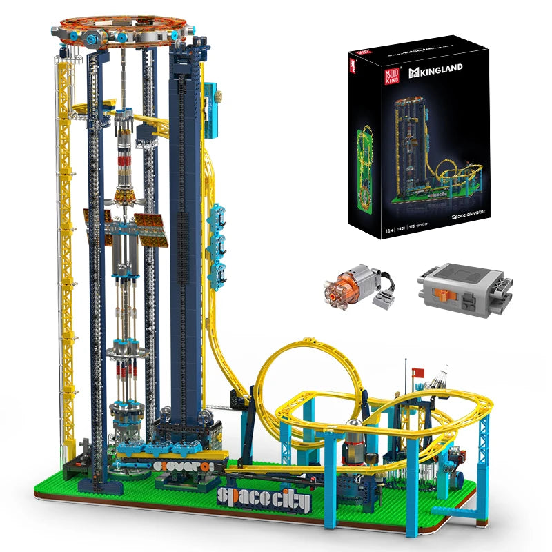 Mould King 11031 Technical Roller Coaster Toys The Motorized Space Elevator Building Block Assembly Brick Kids Christmas Gift