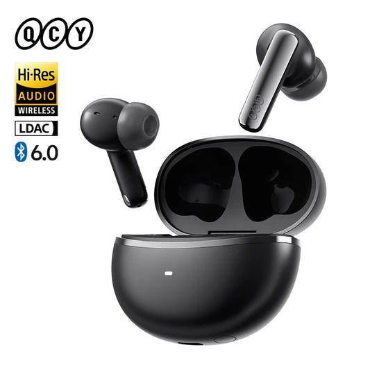 Ship From ES/PL/BR QCY HT18 Wireless Earphones Bluetooth 6.0 MeloBuds N70 Adaptive Hybrid ANC 6 Mics LDAC Hi-Res Audio Earbuds